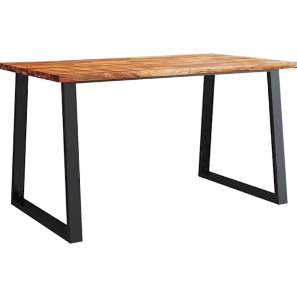 vidaXL Matgrupper>Matbord med levande kant 140x80x75 cm massivt akaciaträ