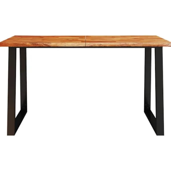 vidaXL Matgrupper>Matbord med levande kant 140x80x75 cm massivt akaciaträ