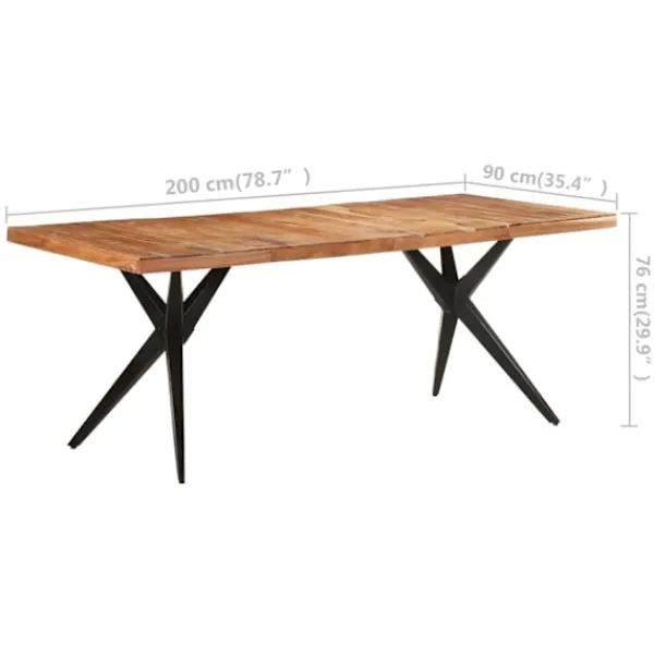 vidaXL Matbord>Matbord 200x90x76 cm massivt akaciaträ