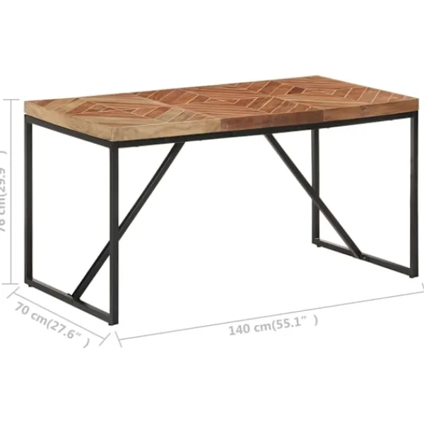 vidaXL Matbord>Matbord 140x70x76 cm massivt akaciaträ och mangoträ