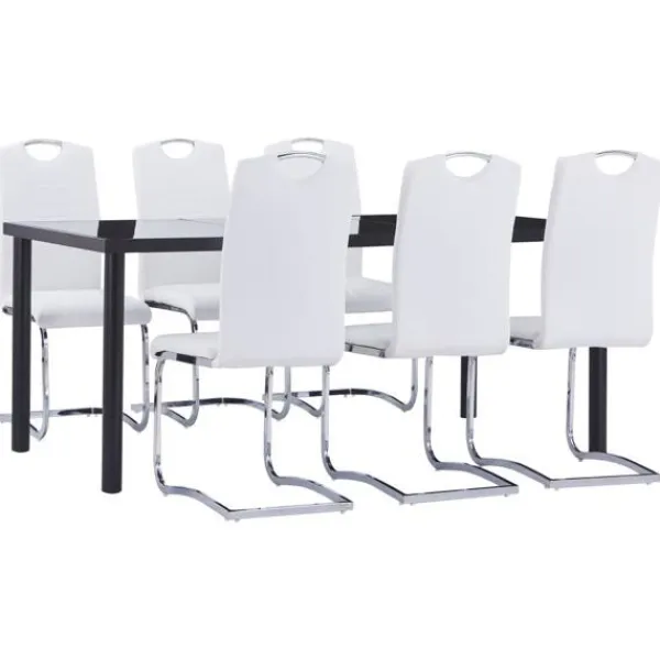 vidaXL Matgrupper>Matgrupp 7 delar konstläder