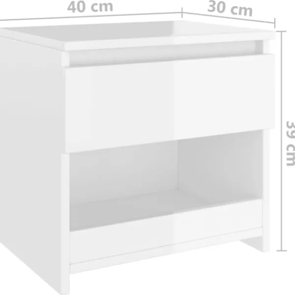 vidaXL Sängar>Nattduksbord 2 st högglans 40x30x39 cm konstruerat trä