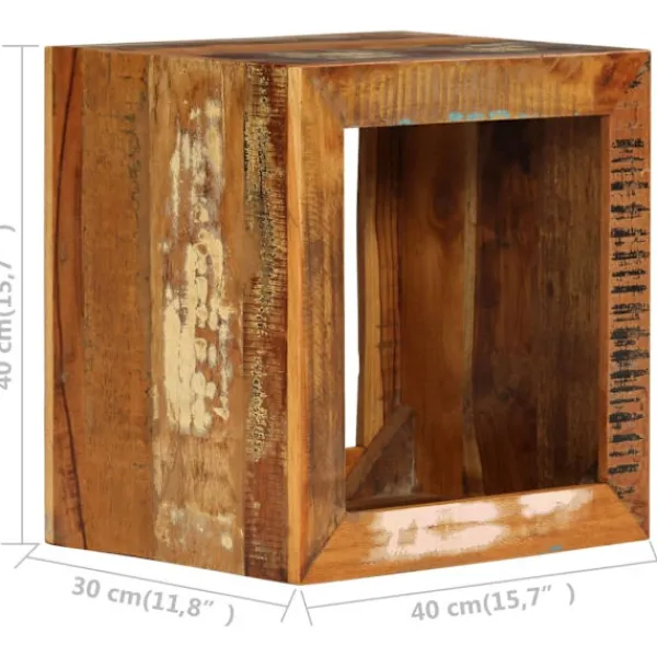 vidaXL Pallar>Pall 40x30x40 cm massivt återvunnet trä