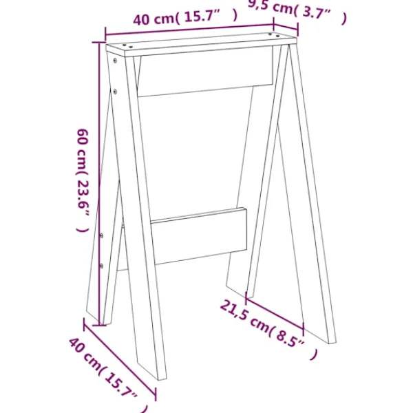 vidaXL Pallar>Pallar 2 st 40x40x60 cm massiv furu