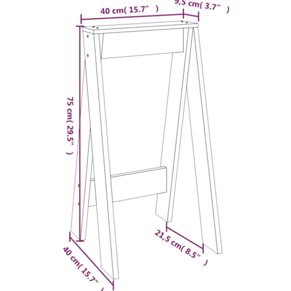 vidaXL Pallar>Pallar 2 st 40x40x75 cm massiv furu