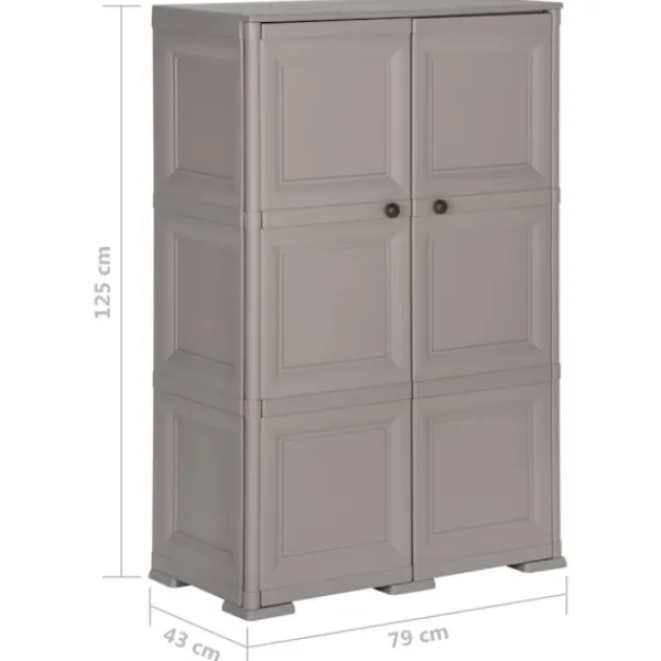 vidaXL Skåp>Plastskåp 79x43x125 cm träimitation