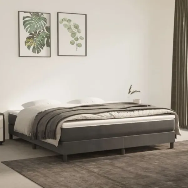 vidaXL Sängar>Pocketresårmadrass mörkgrå 180x200x20 cm sammet Grå