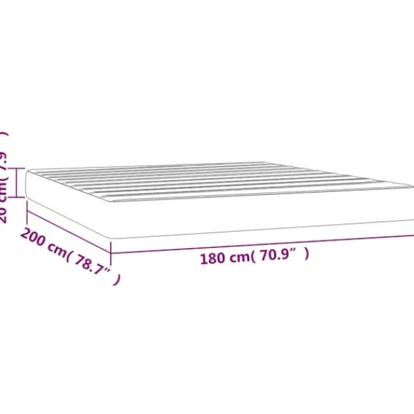 vidaXL Sängar>Pocketresårmadrass mörkgrå 180x200x20 cm sammet Grå