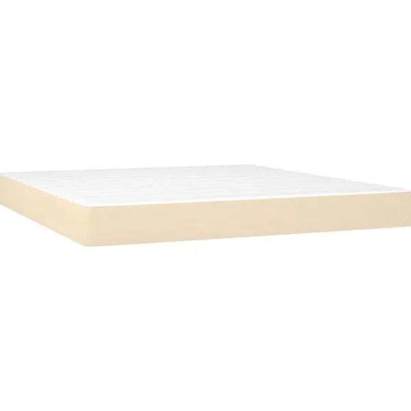 vidaXL Sängar>Ramsäng med madrass gräddvit 160x200 cm tyg