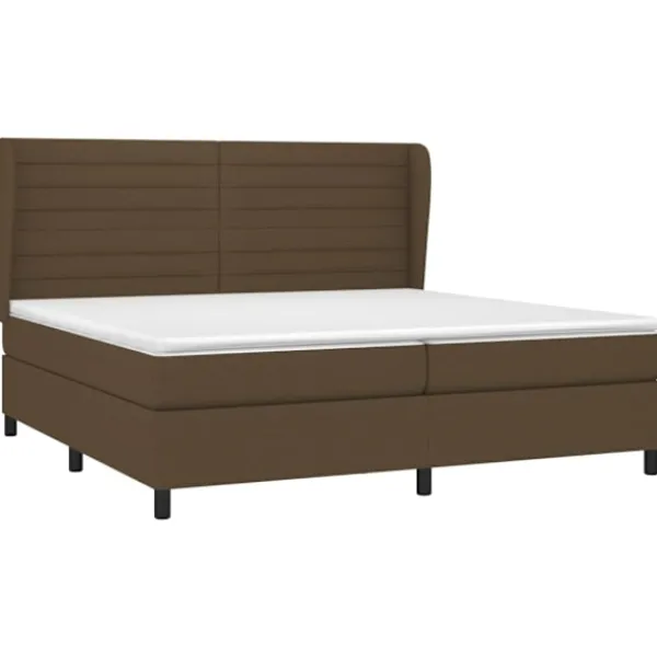 vidaXL Sängar>Ramsäng med madrass mörk 200x200 cm tyg