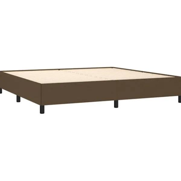 vidaXL Sängar>Ramsäng med madrass mörk 200x200 cm tyg