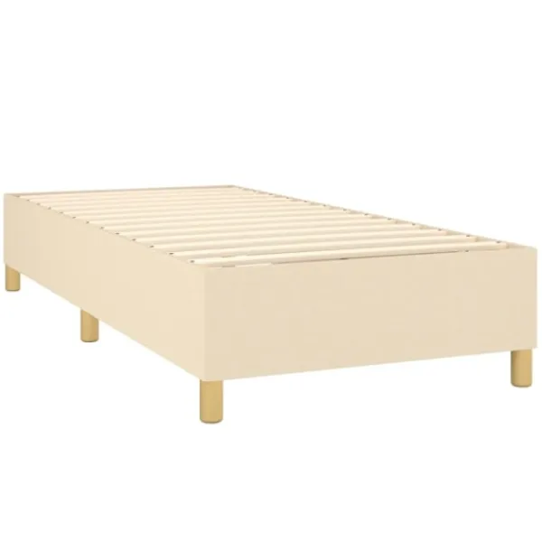 vidaXL Sängar>Ramsäng med madrass gräddvit 80x200 cm tyg
