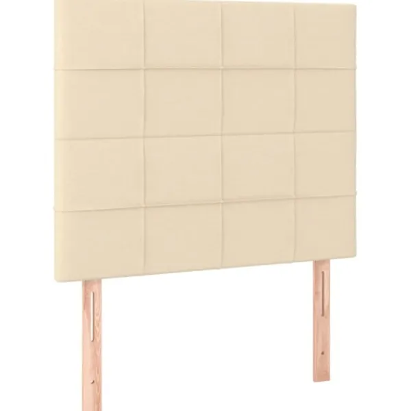vidaXL Sängar>Ramsäng med madrass gräddvit 80x200 cm tyg