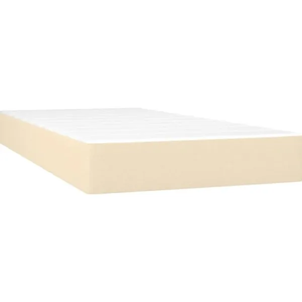 vidaXL Sängar>Ramsäng med madrass gräddvit 80x200 cm tyg