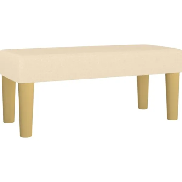 vidaXL Sängar>Ramsäng med madrass gräddvit 80x200 cm tyg