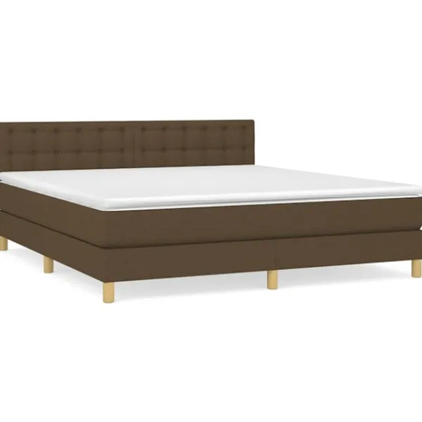 vidaXL Sängar>Ramsäng med madrass mörk 160x200 cm tyg