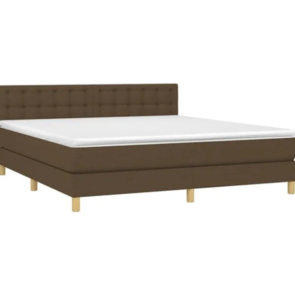 vidaXL Sängar>Ramsäng med madrass mörk 160x200 cm tyg