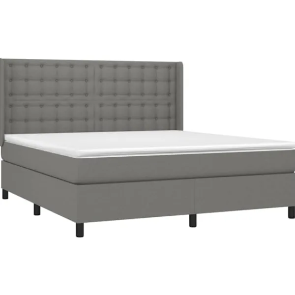 vidaXL Sängar>Ramsäng med madrass & LED mörk 160x200 cm tyg
