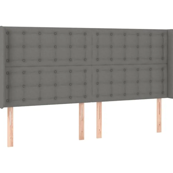 vidaXL Sängar>Ramsäng med madrass & LED mörk 160x200 cm tyg