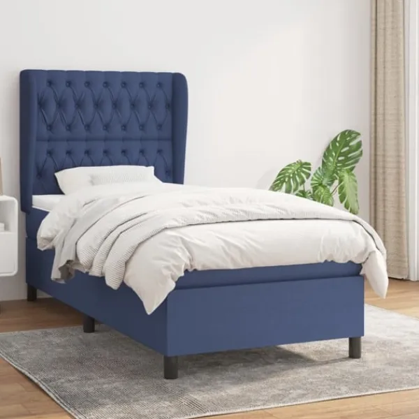 vidaXL Sängar>Ramsäng med madrass 100x200 cm tyg