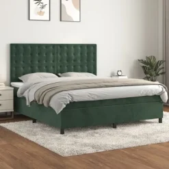vidaXL Sängar>Ramsäng med madrass mörk 180x200 cm sammet