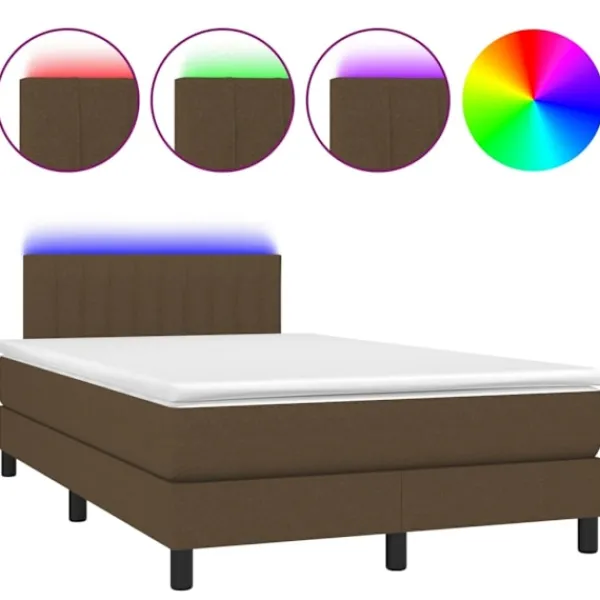 vidaXL Sängar>Ramsäng med madrass & LED mörk 120x200 cm tyg