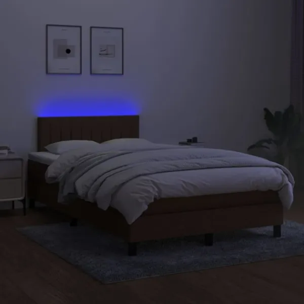 vidaXL Sängar>Ramsäng med madrass & LED mörk 120x200 cm tyg
