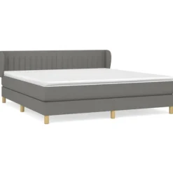 vidaXL Sängar>Ramsäng med madrass mörk 160x200 cm tyg