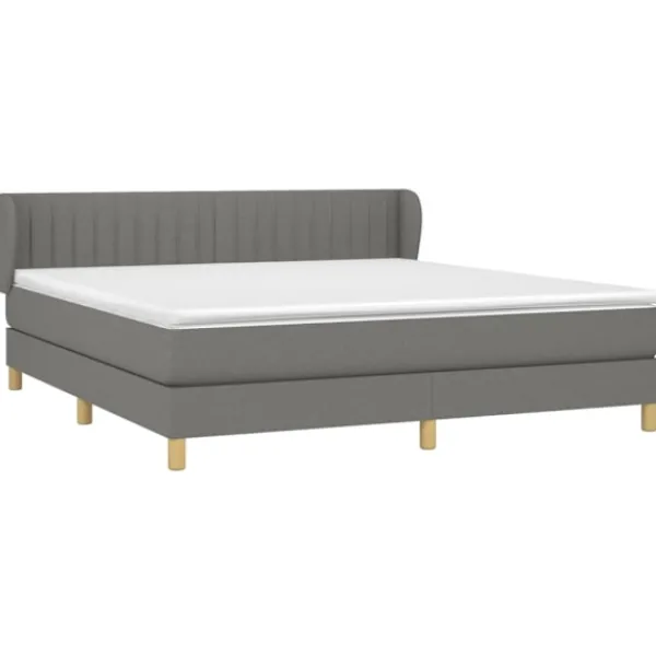 vidaXL Sängar>Ramsäng med madrass mörk 160x200 cm tyg