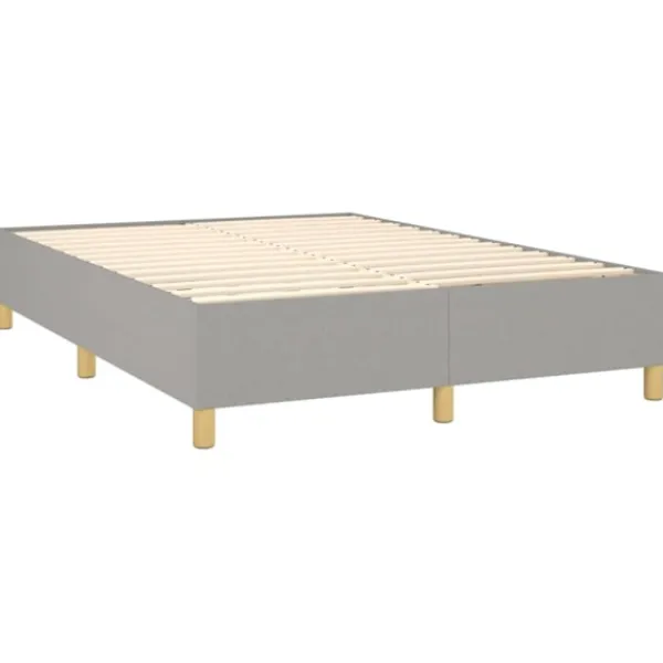 vidaXL Sängar>Ramsäng med madrass ljus 140x190 cm tyg