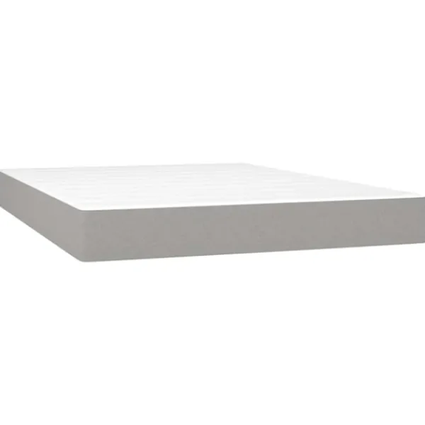 vidaXL Sängar>Ramsäng med madrass ljus 140x190 cm tyg