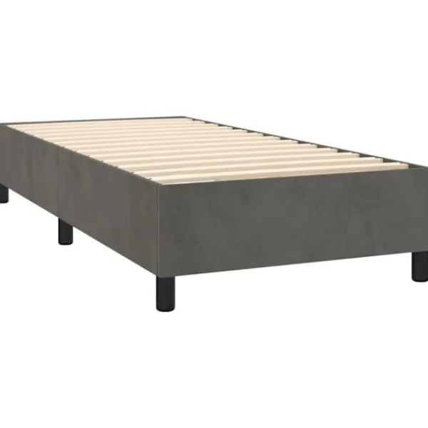 vidaXL Sängar>Ramsäng med madrass mörk 100x200 cm sammet