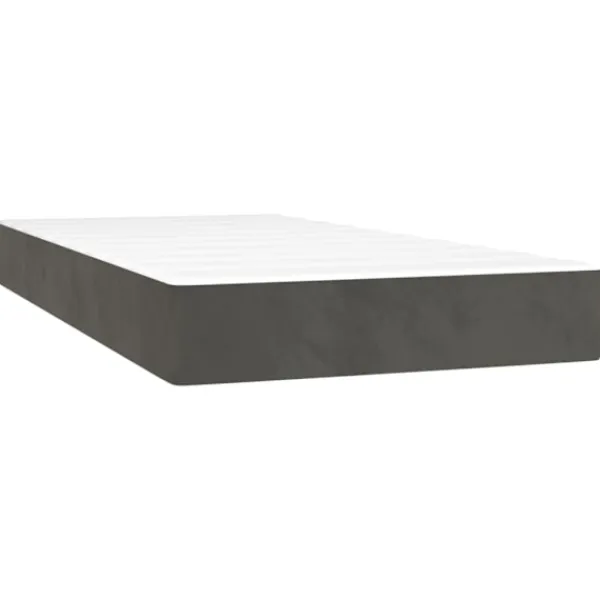vidaXL Sängar>Ramsäng med madrass mörk 100x200 cm sammet