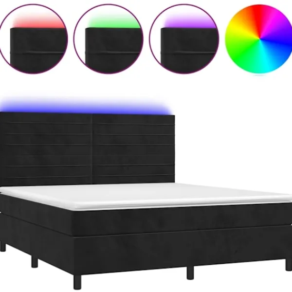 vidaXL Sängar>Ramsäng med madrass & LED 160x200 cm sammet