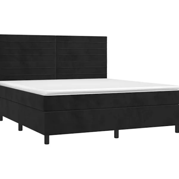 vidaXL Sängar>Ramsäng med madrass & LED 160x200 cm sammet