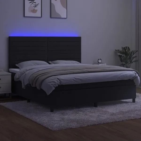 vidaXL Sängar>Ramsäng med madrass & LED 160x200 cm sammet