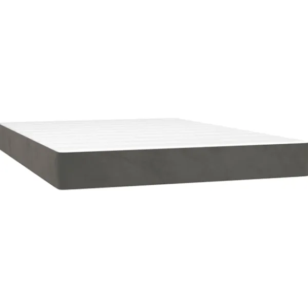 vidaXL Sängar>Ramsäng med madrass mörk 140x200 cm sammet