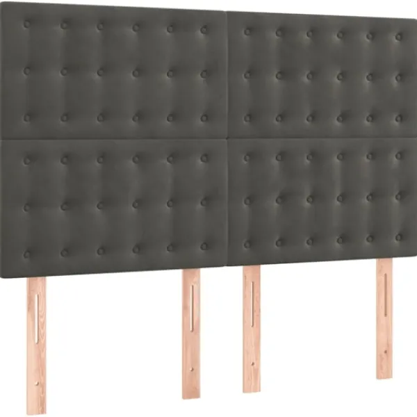 vidaXL Sängar>Ramsäng med madrass mörk 140x200 cm sammet