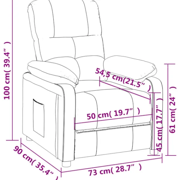 vidaXL Fåtöljer>Reclinerfåtölj mörk tyg