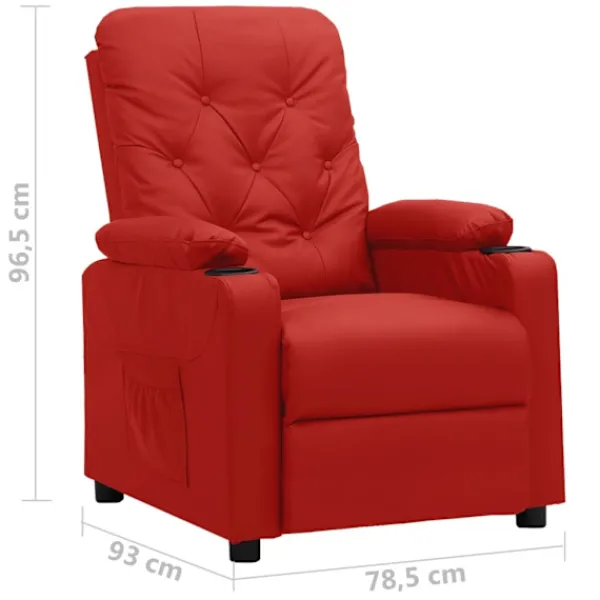vidaXL Fåtöljer>Reclinerfåtölj vin konstläder