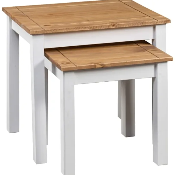 vidaXL Småbord>Satsbord 2 st massiv furu panama