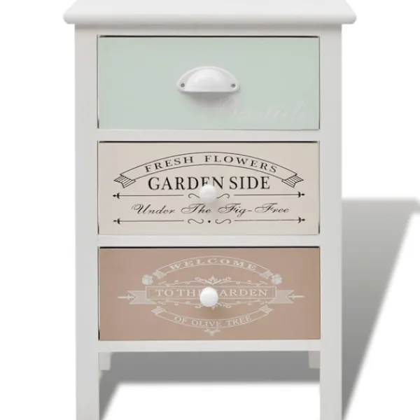 vidaXL Byråer>Shabby Chic French byrå 3 lådor trä