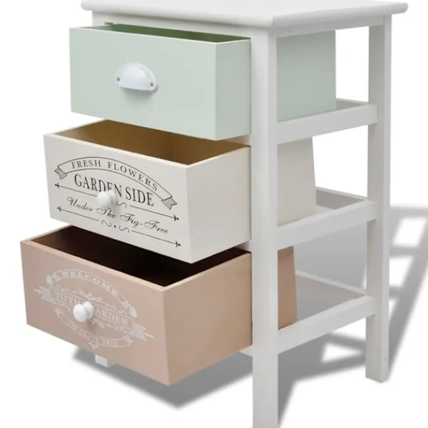 vidaXL Byråer>Shabby Chic French byrå 3 lådor trä