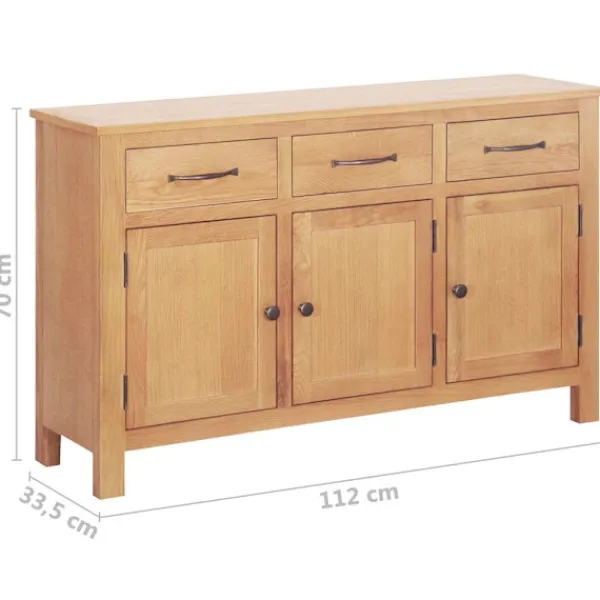 vidaXL Sideboards>Sideboard 112 x 33.5 x 70 cm Solitt Ekträ