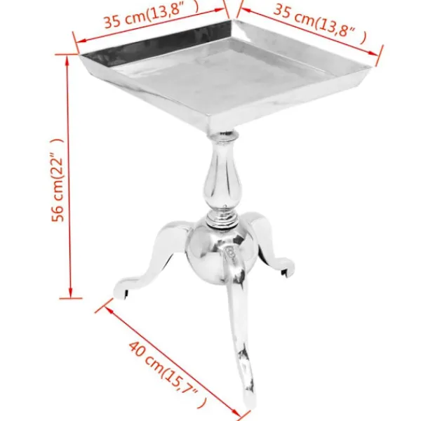 vidaXL Småbord>Sidobord fyrkantigt aluminium
