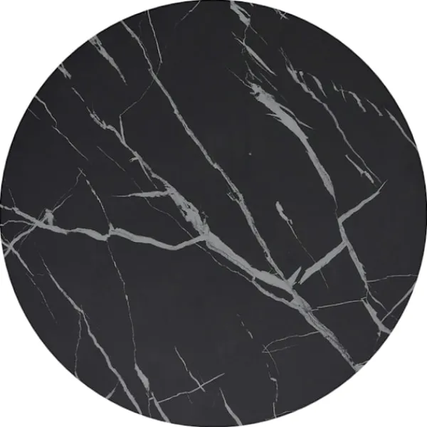 vidaXL Småbord>Sidobord och svart marmor 45 cm härdat glas