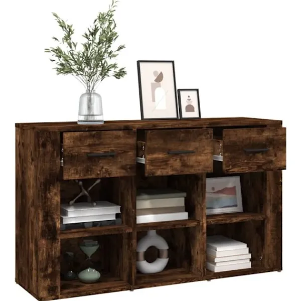 vidaXL Sideboards>Sidobord rökfärgad ek 100x30x59,5 cm konstruerat trä