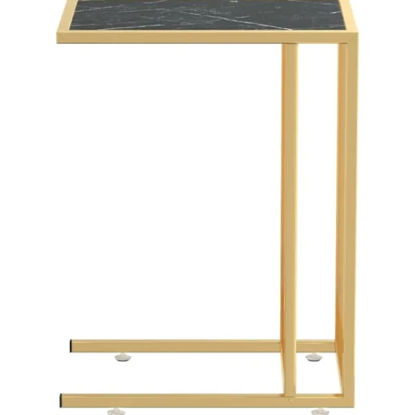 vidaXL Soffbord>Sidobord till datorbord marmor 50x35x65 cm härdat glas
