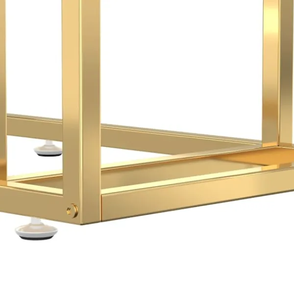 vidaXL Soffbord>Sidobord till datorbord marmor 50x35x65 cm härdat glas