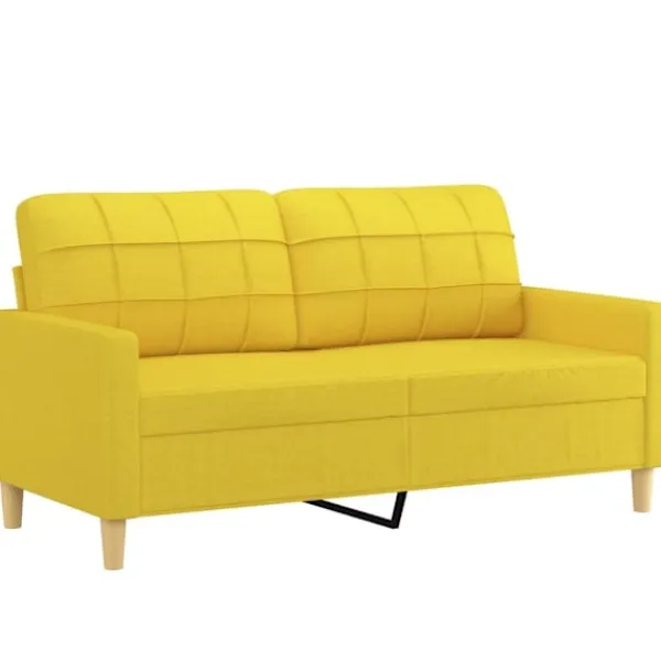 vidaXL Soffor>2-sits soffa med prydnadskuddar ljus 140 cm tyg